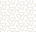 Seamless pattern with abstract geometric line texture, gold on white background. Light modern simple wallpaper, bright Royalty Free Stock Photo