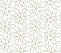 Seamless pattern with abstract geometric line texture, gold on white background. Light modern simple wallpaper, bright Royalty Free Stock Photo