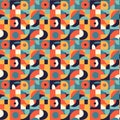 Seamless pattern with abstract geometric shapes. Repeating background