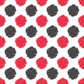 Seamless pattern of abstract irregular shapes, dots and particle