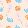 Seamless Pattern abstract flower soft color Royalty Free Stock Photo