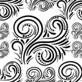 Abstract linear curly seamless pattern. Swirl background. Damask Royalty Free Stock Photo