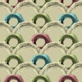 Seamless pattern with abstract lines, circles