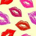 Seamless pattern with abstract lips Royalty Free Stock Photo