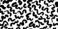 Seamless pattern with abstract natural forms, curls, waves. Endless wallpaper, fabric, clothes print. Black, white