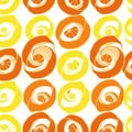 Seamless Pattern of Abstract Orange and Yellow Citrus Slices and Peels Royalty Free Stock Photo