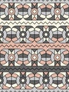 Seamless pattern with abstract ornament from multicolored rectangles and zigzags. Vector design