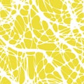 Seamless pattern with abstract patterns, lines. Neuro-graphics. White lines on an abstract yellow background. Vector