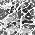 Seamless pattern with abstract patterns, lines. Neurographics. White liini on gray an abstract background. Vector
