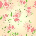 Seamless pattern with abstract peonies in retro style. Floral print for wrapping paper, clothing, wallpaper, tablecloth