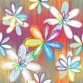 Seamless pattern with abstract rainbow flowers Royalty Free Stock Photo