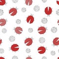 Seamless pattern with abstract red ladybugs Royalty Free Stock Photo