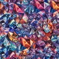 Seamless pattern. Abstract repetition background with multicolored crystals. Generative AI Royalty Free Stock Photo