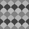 Seamless pattern abstract rhombus, square, traditional geometric damask ornament Gray black squared scandinavian background. Can