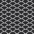 Seamless pattern abstract scales simple background with japanese circle pattern white on a black. Can be used for fabrics, wallpap