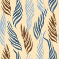 Seamless pattern with abstract sea weed leaves. Vector background for design and fabric