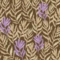 Seamless pattern with abstract sea weed leaves. Vector background for design and fabric
