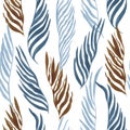 Seamless pattern with abstract sea weed leaves. Vector background for design and fabric