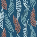 Seamless pattern with abstract sea weed leaves. Vector background for design and fabric