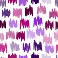 Seamless pattern, abstract shapes, painted with a brush, on a white background. Modern lilac and violet tones. Design for textiles