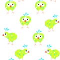 Seamless pattern of abstract sketch funny cartoons coloring birds stock vector illustration clipart
