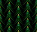 Seamless pattern of abstract spruce on black background
