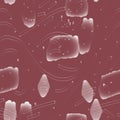 Seamless pattern of abstract transparent elements on a dark burgundy background for textiles. Royalty Free Stock Photo