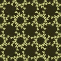 Seamless pattern with Abstract twigs with leaves in the shape of hearts. Vector