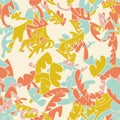 Abstract seamless pattern with unusual shapes.