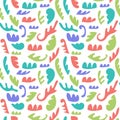 Abstract seamless pattern with unusual shapes. Flourish background.