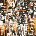 Seamless pattern with abstract urban city