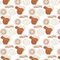 seamless pattern with abstractions in boho style.