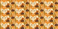 Seamless pattern Acorn, autumn. Colorful autumn leaves. Clean, bright design. Vector Royalty Free Stock Photo