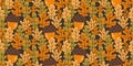 Seamless pattern Acorn, autumn. Colorful autumn leaves. Clean, bright design. Vector Royalty Free Stock Photo