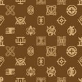 Seamless pattern with Adinkra symbols