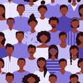 Seamless pattern with an African-American crowd.