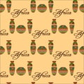 Seamless pattern with african dishes