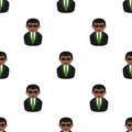 Black Tycoon Avatar Icon Seamless Pattern Royalty Free Stock Photo