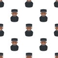 Black Chaffeur Man Icon Seamless Pattern