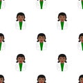 Black Chemist Woman Seamless Pattern