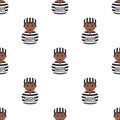 Black Convict Man Icon Seamless Pattern Royalty Free Stock Photo