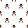 Black Woman Undershirt Seamless Pattern