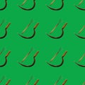 Seamless pattern with sickle,hoe on green background Royalty Free Stock Photo