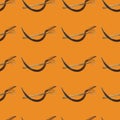 Seamless pattern with sickle,hoe on orange background Royalty Free Stock Photo