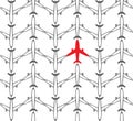 Seamless pattern airplanes - vector