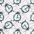 Seamless pattern alarm clock Royalty Free Stock Photo