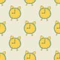 Seamless pattern: Alarm Clock Royalty Free Stock Photo