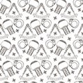 Seamless pattern Alchemy sign