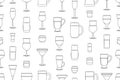 Seamless pattern with Alcoholic drinks glasses
