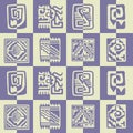 Seamless pattern with American Indians relics dingbats characters Royalty Free Stock Photo
